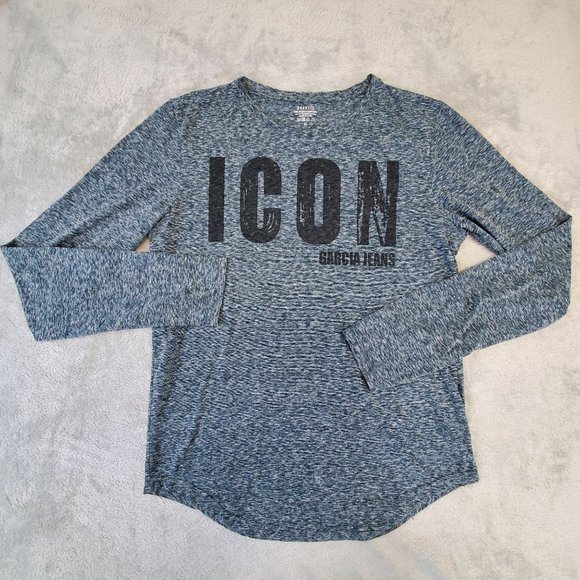 Drastic Shirt Men's Size XL‎ Gray Marled Soft Knit Icon Garcia Jeans Logo - Picture 1 of 9